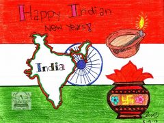 Kids Drawing – Happy Indian New years